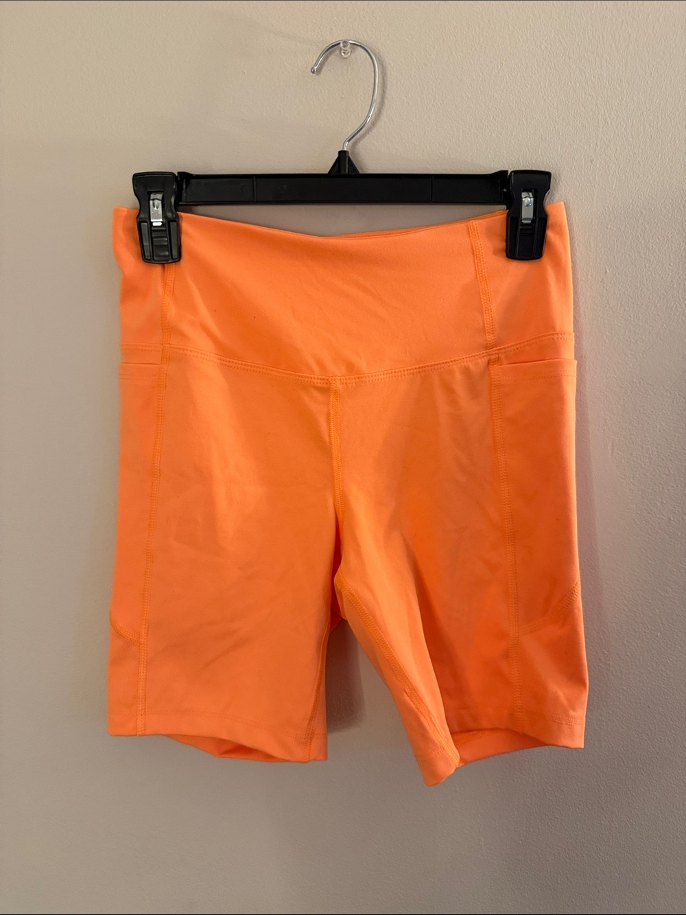 High-Waist Women’s Athletic Bike Shorts - Orange